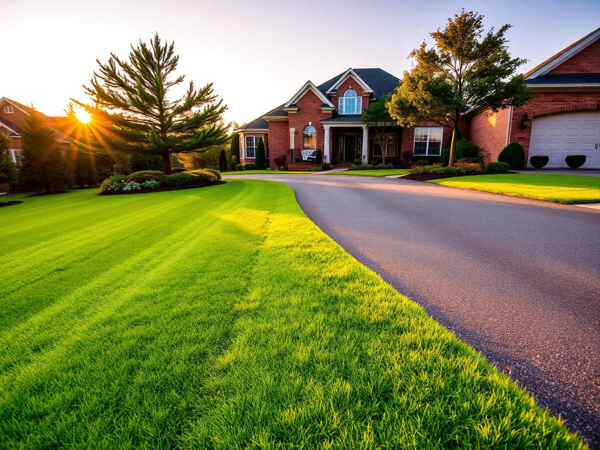 Beautifully striped residential lawn in Pikeville KY