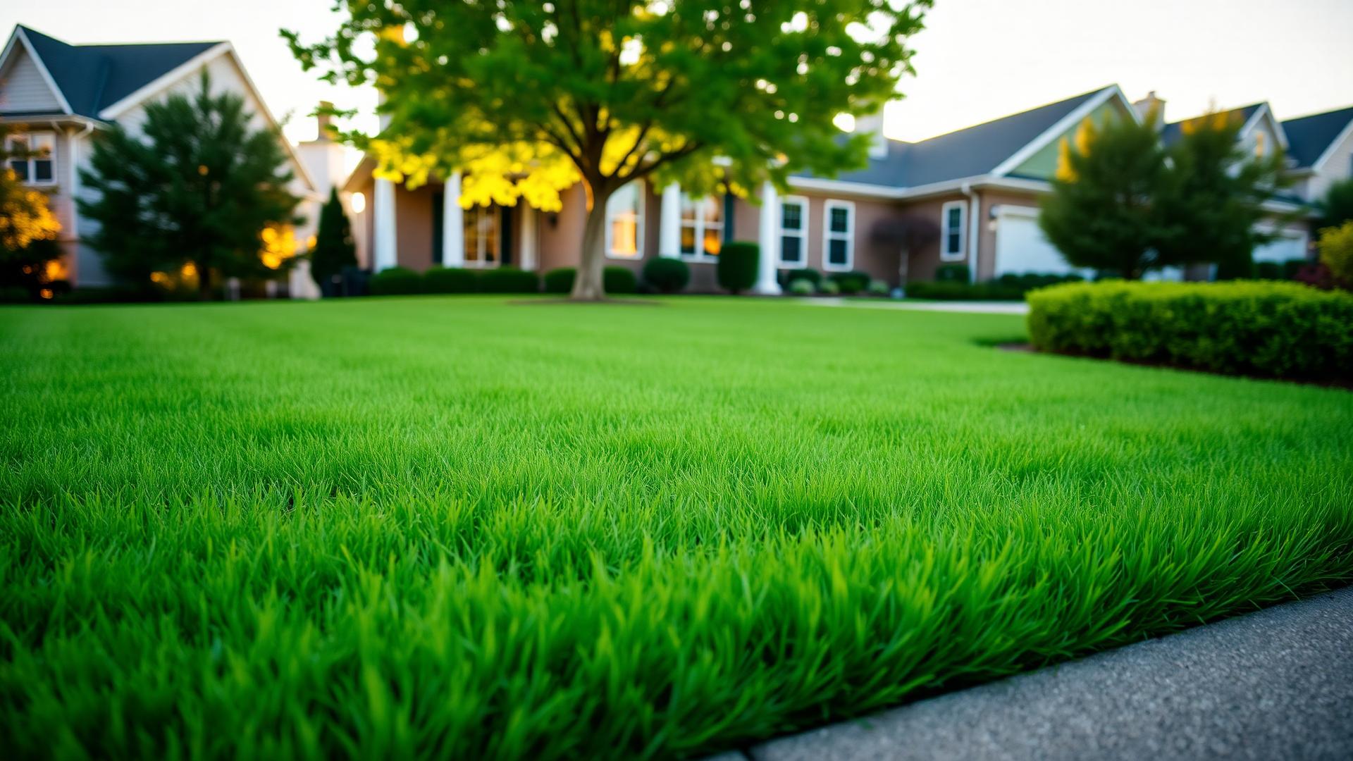 Freshly striped green lawn in Eastern Kentucky maintained by Maverick Lawn Company